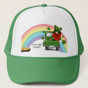 Call Me Lucky Irish Gnome Trucker Hat