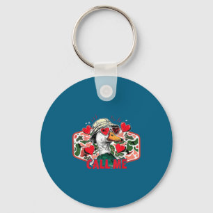 Call Me Mallard Duck Camo Hunting Hunter Valentine Key Ring