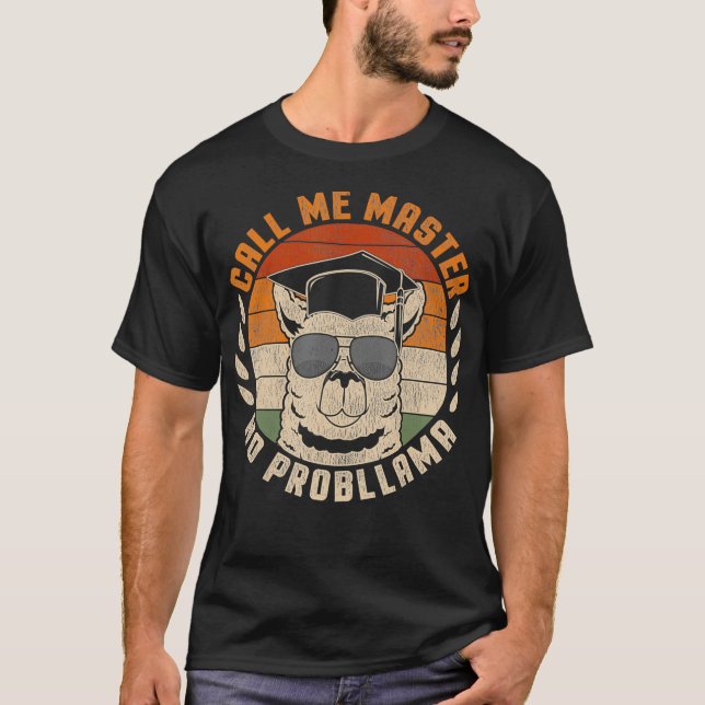 Call Me Master Lama Master Hat College Student Gra T-Shirt (Front)