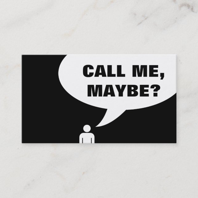 call me maybe (colour customisable) business card (Front)