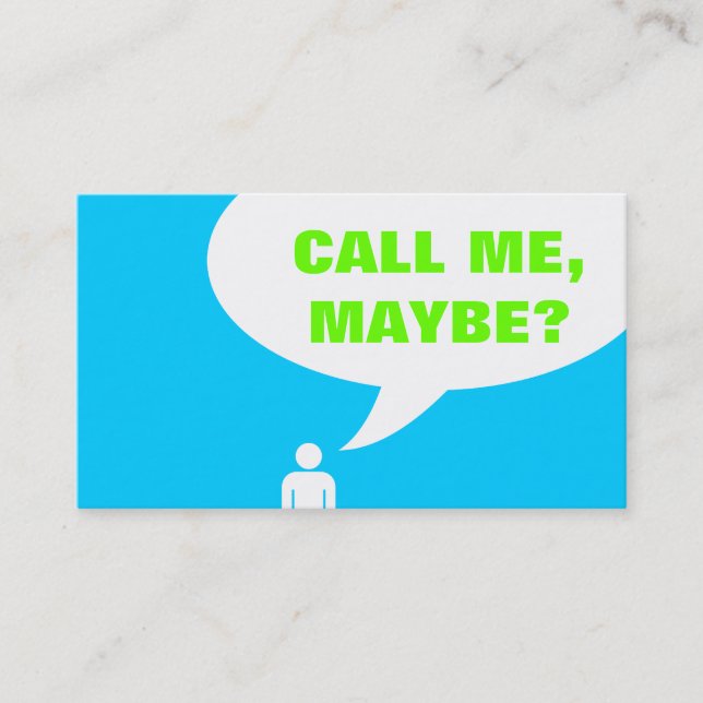 call me, maybe? speech bubble (colour business card (Front)