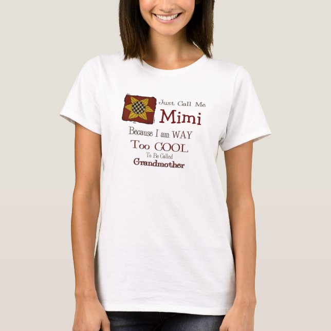 Call Me Mimi Cool Grandma T-shirt Prim Sunflower (Front)