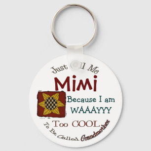 Call Me Mimi Grandma Keychain with Prim Sunflower