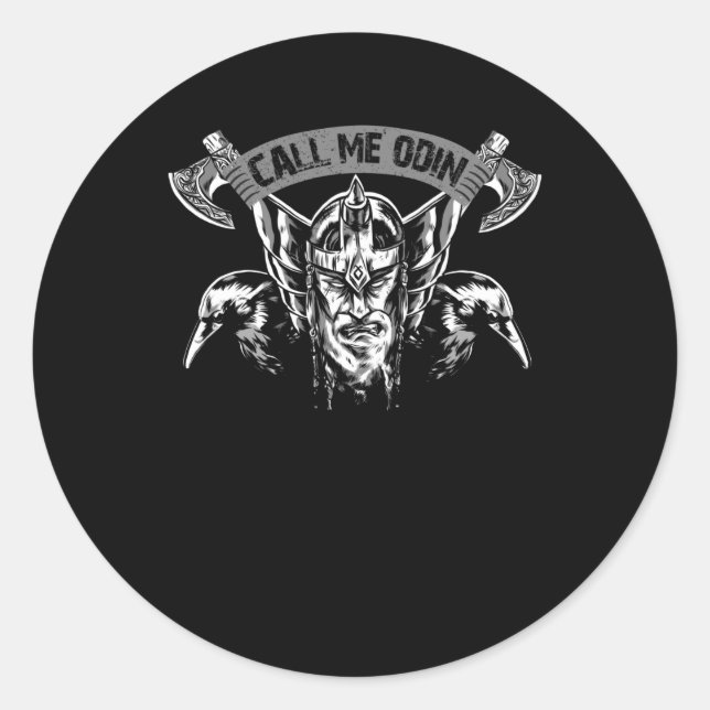 Call me Odin Classic Round Sticker (Front)