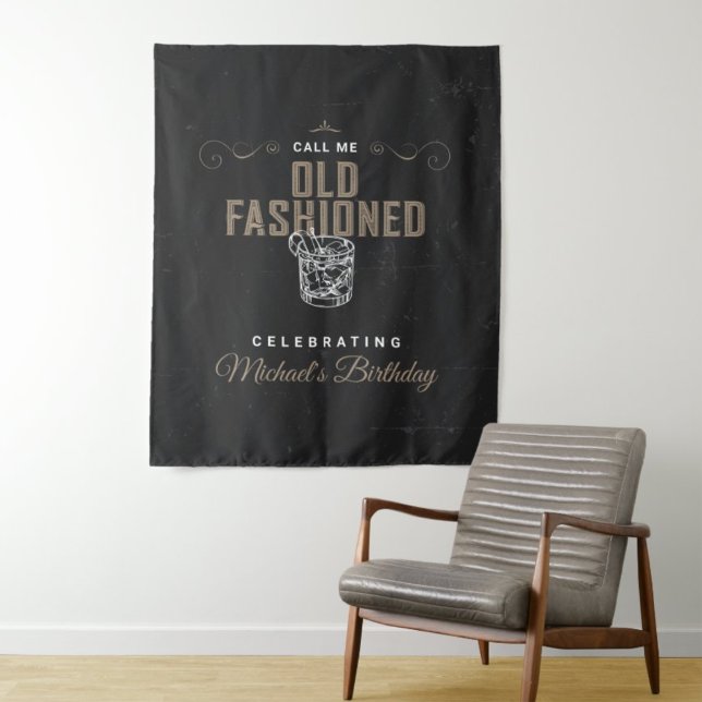 Call Me Old Fashioned Birthday Party Backdrop Tapestry (Creator Uploaded)