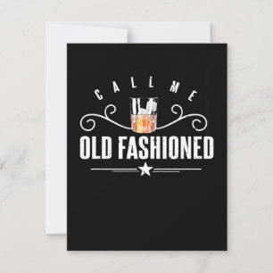 Call Me Old Fashioned Funny Whiskey And Bourbon Thank You Card