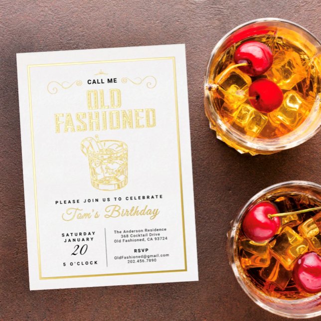 Call Me Old Fashioned Retro White Whiskey Birthday (Creator Uploaded)