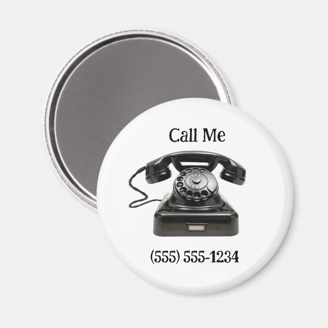 Call Me Old Fashioned Telephone Personalised Phone Magnet (Front/Back)