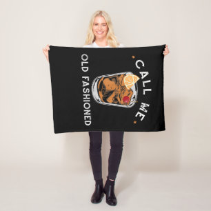 Call Me Old Fashioned Whiskey Drinking Cocktail Fleece Blanket