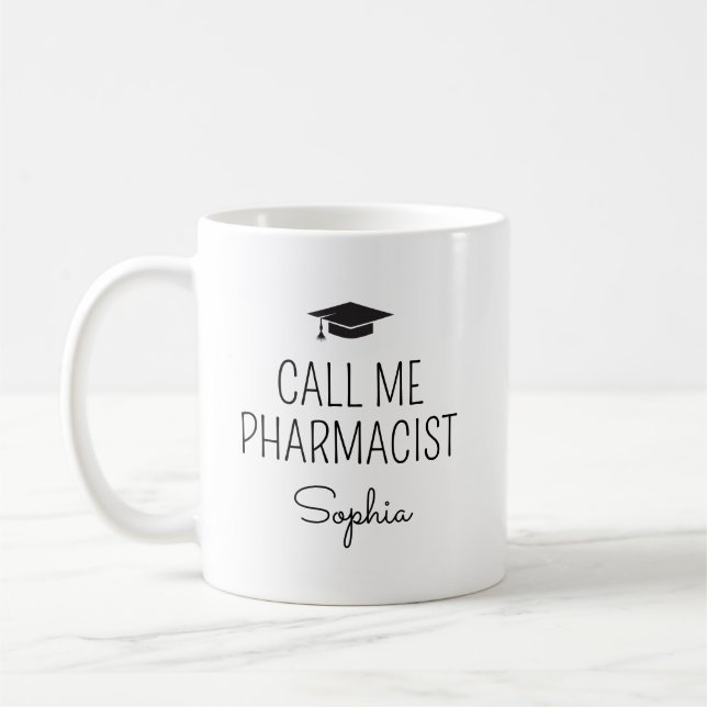 Call Me Pharmacist Personalised Name Coffee Mug (Left)