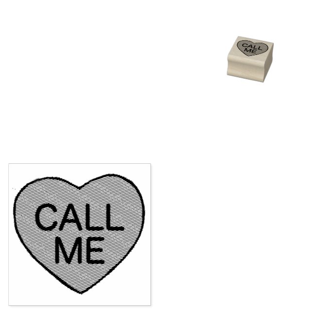 CALL ME Valentine's Day Candy Conversation Heart Rubber Stamp (Stamped)
