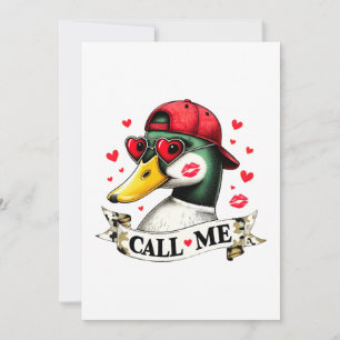 Call Me Valentines Funny Duck Hunting For Hunter Invitation