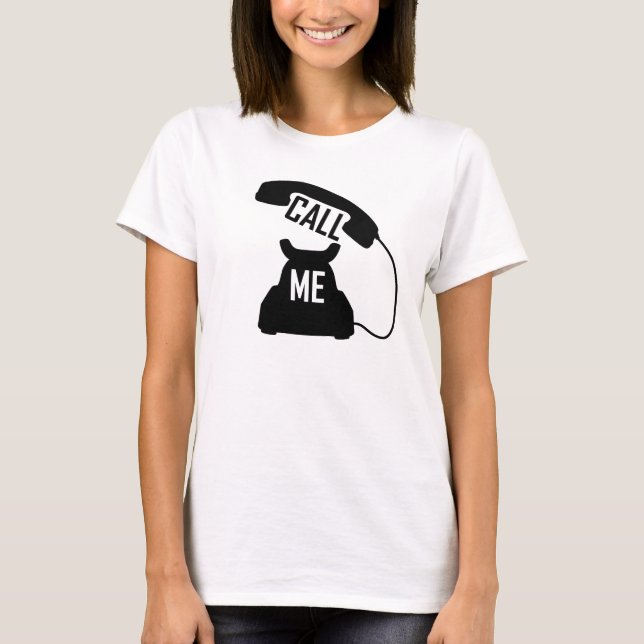 Call me vintage telephone lady's tshirt (Front)