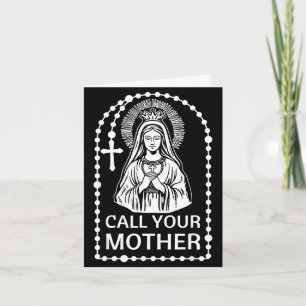 Call mother catholic humour virgin mary faith art card