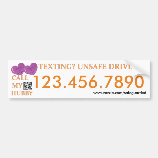 Call my Hubby - Texting Safedriving LifeSaver Bump Bumper Sticker (Front)