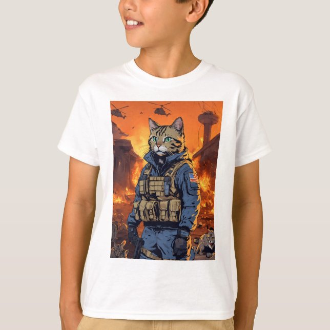 Call of duty cat style kids Fansion  T-Shirt (Front)