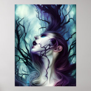 Call of the Forest AI Fantasy Digital Art Print