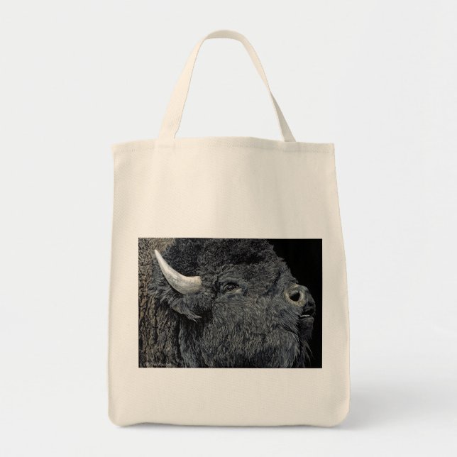 "Call of the Prairie" - Bison Tote Bag (Front)