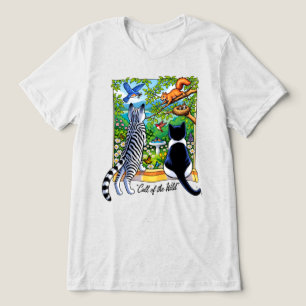 Call Of The Wild Cats Garden Window Nature Tri-Blend Shirt