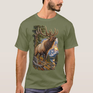 Call of the Wild – Vintage Bull Elk Wilderness T-Shirt