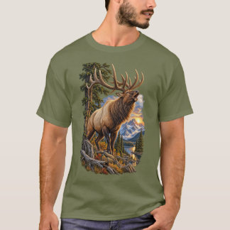 Call of the Wild – Vintage Bull Elk Wilderness T-Shirt
