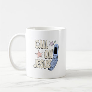 Call on Jesus – Retro Faith Design Coffee Mug