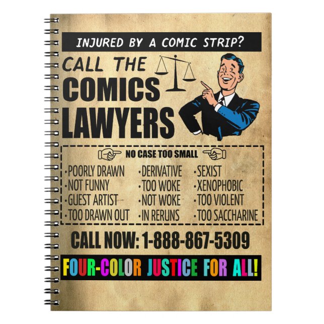 "Call the Comics Lawyers" Notebook  (Front)