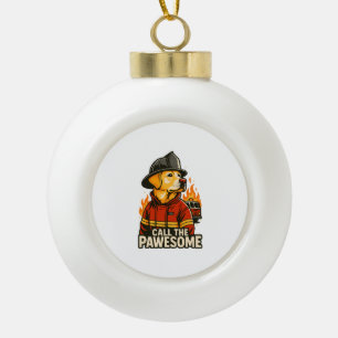 Call the Pawesome Pet Humour Ceramic Ball Christmas Ornament