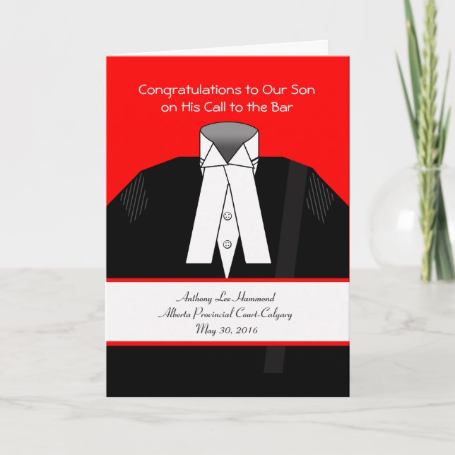 Call to the Bar, Custom Front, Add Your Text Card (Front)