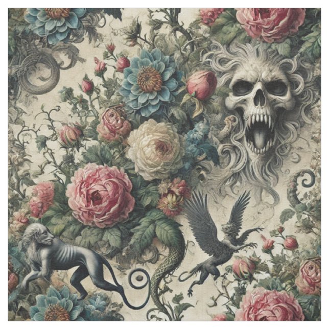 Call to the Night Gallery – Gothic Statement Tile Fabric (Swatch)