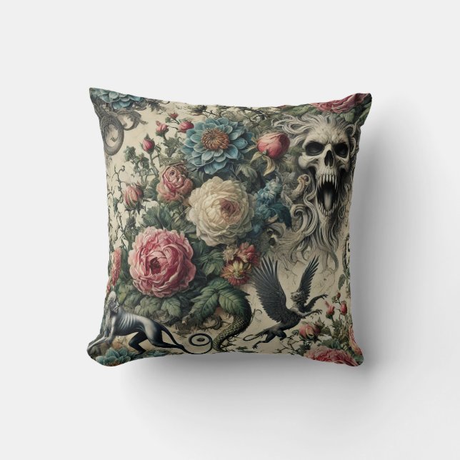 Call to the Night Gallery – Gothic Victorian Cushion (Front)