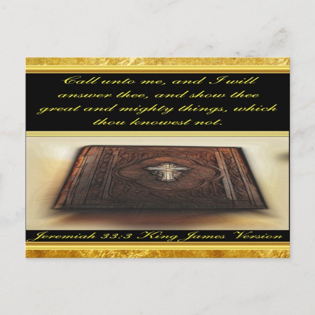 Call unto me, and I will answer thee Jeremiah 33:3 Postcard (Front)