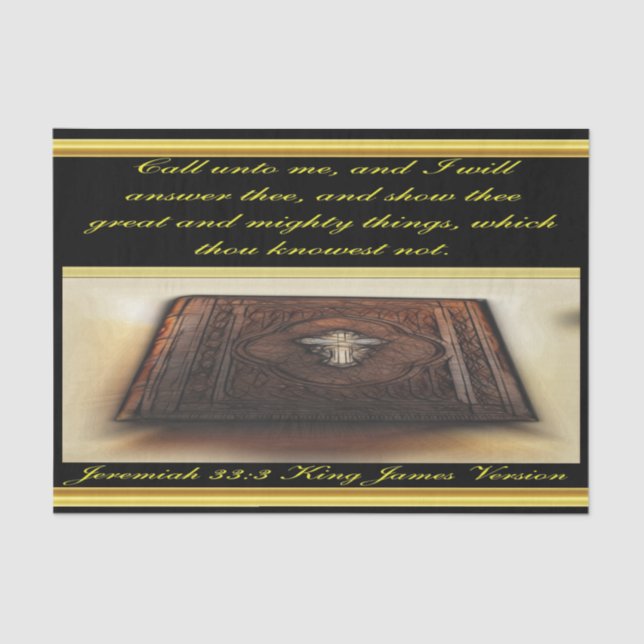 Call unto me, and I will answer thee Jeremiah 33:3 Tissue Paper (Front)