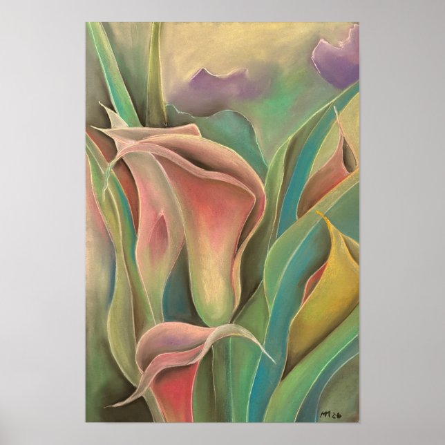 Calla Abstract Wall Art | Modern Botanical  (Front)