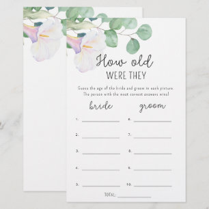 Calla and eucalypt - How old were they bridal game