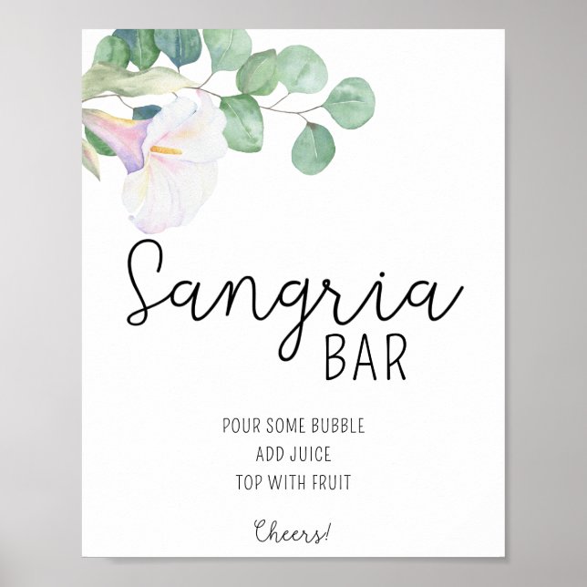 Calla and eucalyptus - Sangria bar poster (Front)