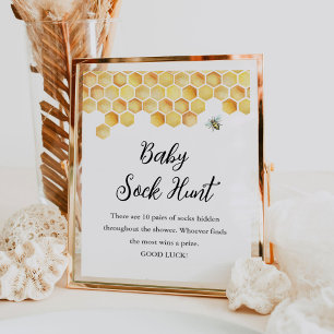 CALLA Baby Sock Hunt Baby Shower Game Sign