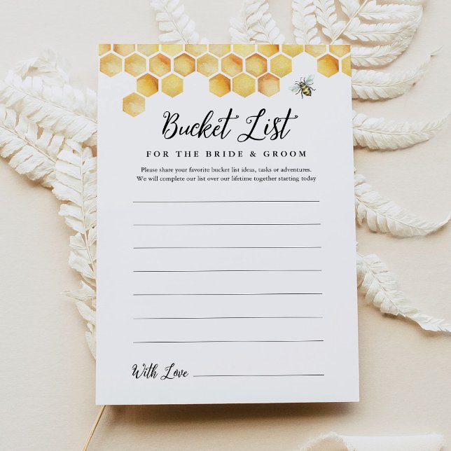 CALLA Bee Bucket List Bridal Shower Game Card (Creator Uploaded)