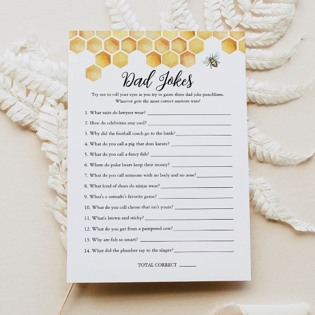 CALLA Bee Dad Jokes Baby Shower Game Card (Creator Uploaded)