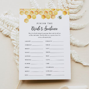CALLA Bee Finish the Bride's Phrase Bridal Game  Invitation