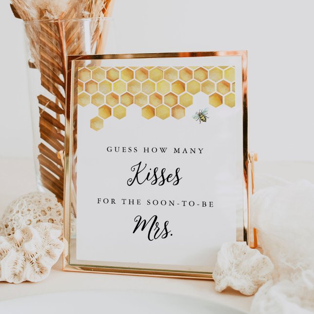 CALLA Bee Guess How Many Kisses Bridal Shower Game Poster (Creator Uploaded)