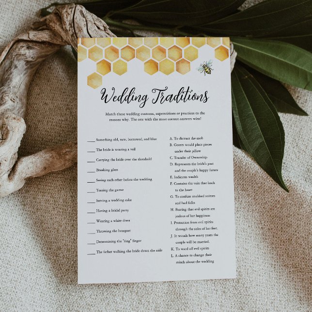 CALLA Bee Wedding Traditions Bridal Shower Game (Creator Uploaded)