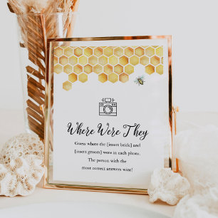 CALLA Bee Where Were They Bridal Shower Game Sign