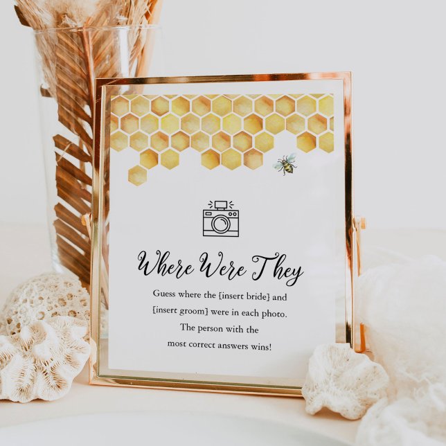 CALLA Bee Where Were They Bridal Shower Game Sign (Creator Uploaded)
