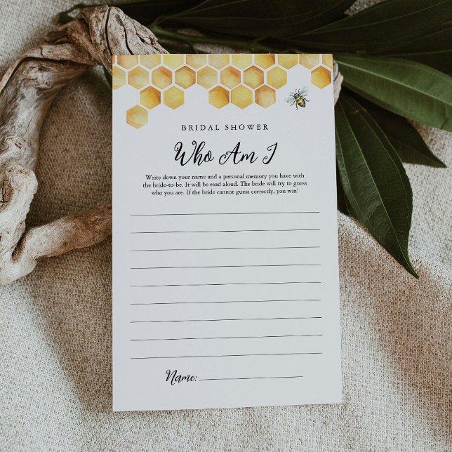 CALLA Bee Who Am I Bridal Shower Game Card (Creator Uploaded)