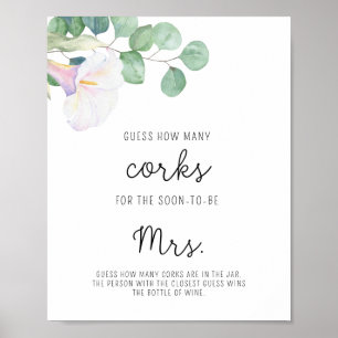 Calla - Bridal Shower Guess How Many Corks  Poster