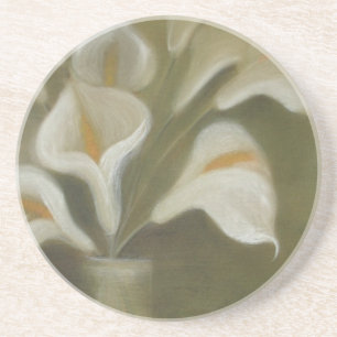 Calla Cut Flowers In A Vase Artistic Still Life Coaster