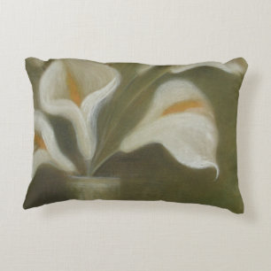 Calla Cut Flowers In A Vase Artistic Still Life Decorative Cushion