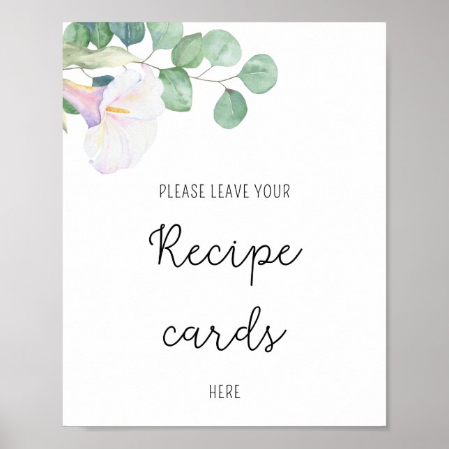Calla flower - Your recipe card here poster (Front)