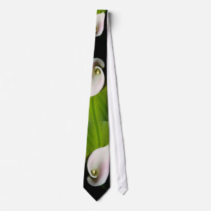 Calla Lilies and Leaves Tie
